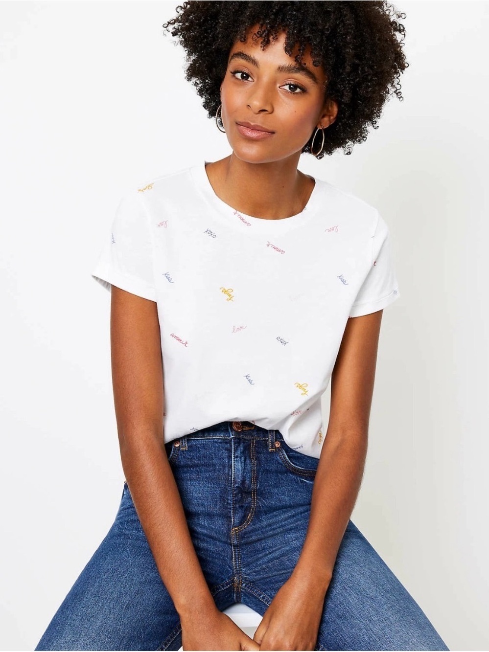 Ann Taylor Loft “Amor” Graphic Tee – Size Medium – 100% Cotton